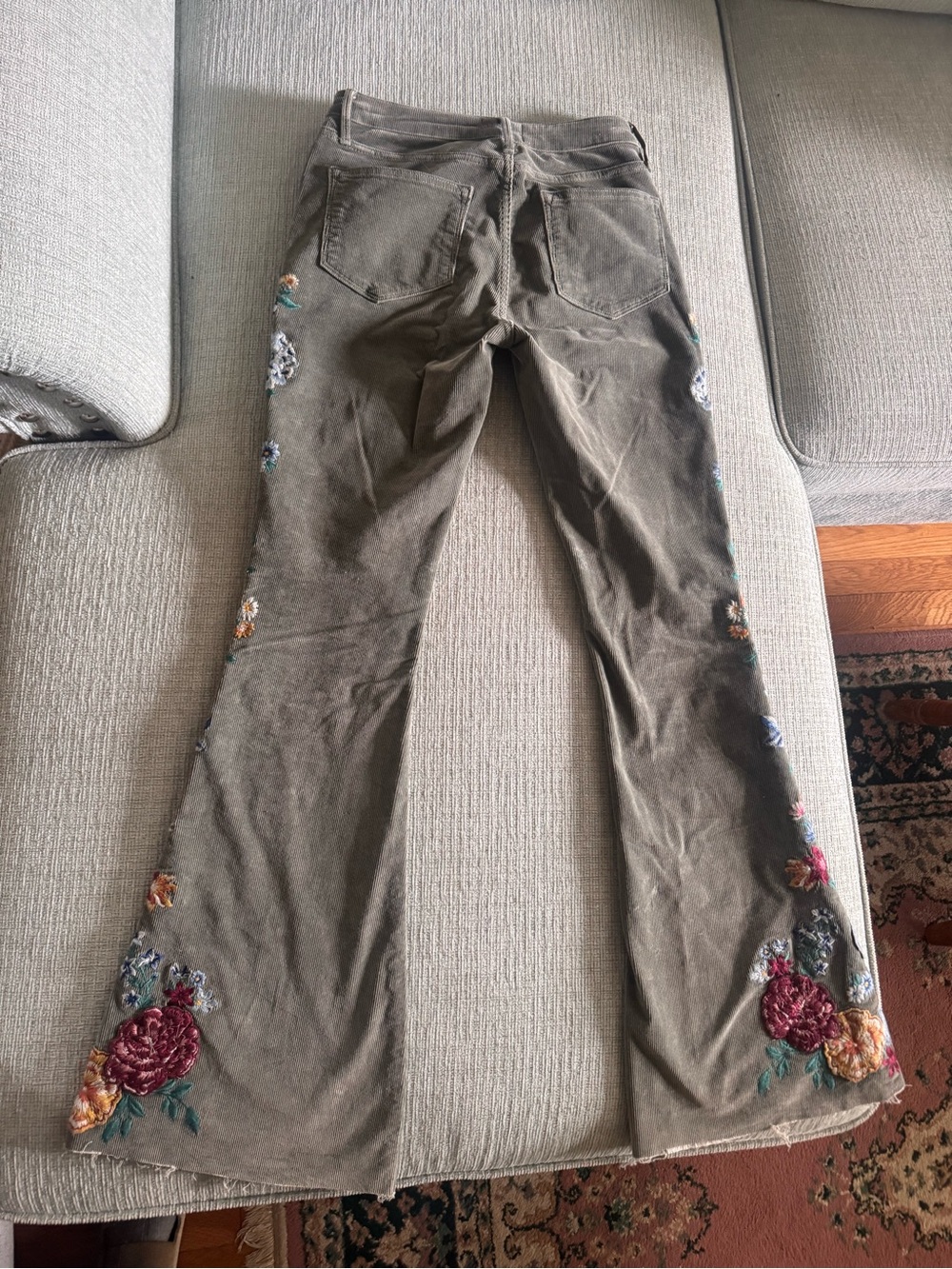 Sage corduroy Driftwood bell bottoms - Picture 3 of 4